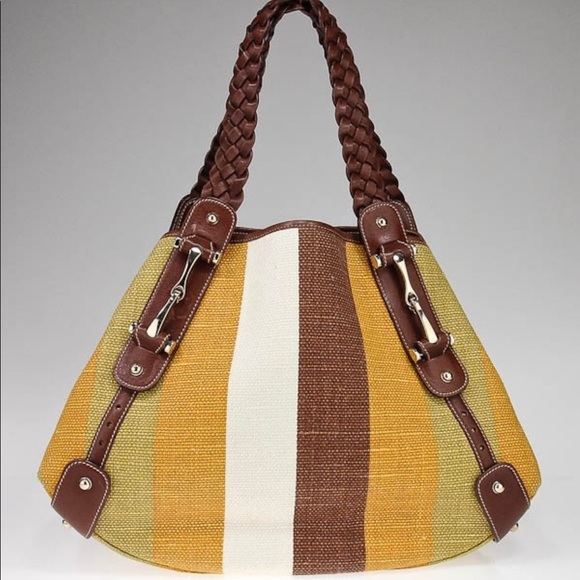Gucci Handbags - Gucci Striped Canvas Medium Pelham Shoulder Bag